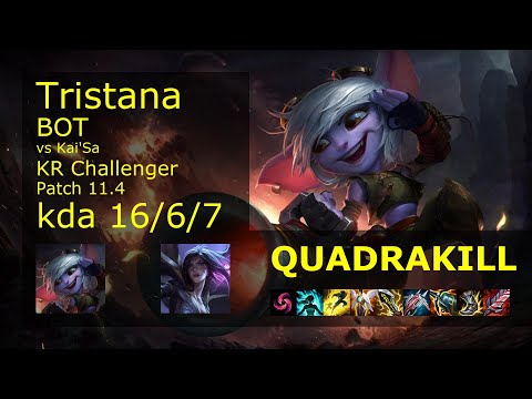 Tristana ADC & Rell vs Kai'Sa & Nautilus - KR Challenger 16/6/7 Patch 11.4 // [롤] 트리스타나 vs 카이사