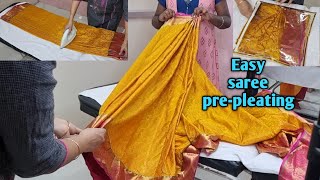 Saree pre-pleating & Folding & Ironing Tutorial - Quick Version