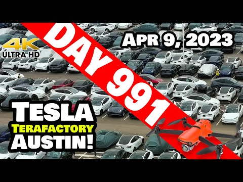 MEGA MODEL Ys SHIPPING OUT OF GIGA TEXAS! - Tesla Gigafactory Austin 4K  Day 991 - 4/9/23 - Tesla TX