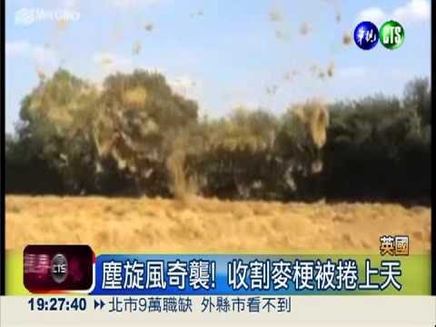 廣東罕見水龍捲 英塵旋風捲麥梗