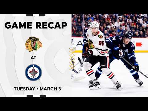 Blackhawks at Jets Game Highlights | 3.3.26