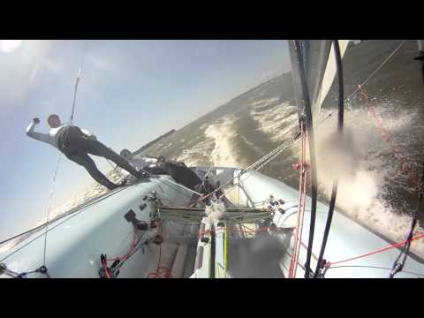 470 sailing in 20knots Team Konttinen&Still (HD)