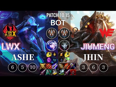 FPX Lwx Ashe vs WE Jiumeng Jhin Bot - KR Patch 10.15