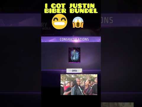I GOT JUSTIN BIEBER BUNDLE 😍🤓😃, #freefire , #short , #ytshorts , #justinbieber