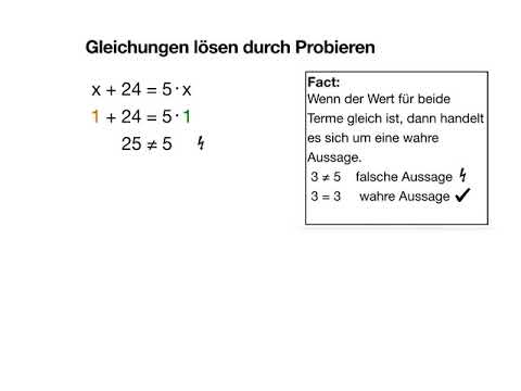4.1 Gleichungen durch systematisches Probieren lösen