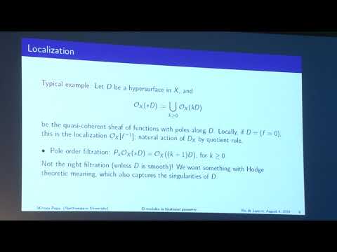 D-modules in birational geometry – Mihnea Popa – ICM2018