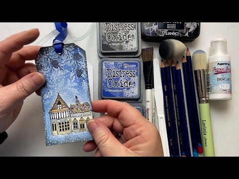 Fairy Shops in the Snow by Karen Telfer - A Lavinia Stamps Tutorial