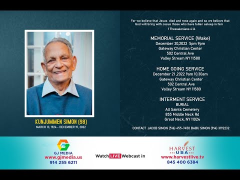 Viewing Service of Kunjummen Simon