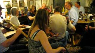 Traditional English rural pub folk music session at The Bell, Chittlehampton, Umberleigh, Devon, UK