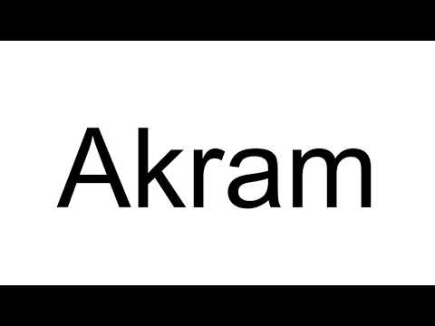 How to Pronounce Akram