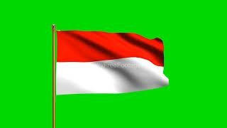 Indonesia National Flag | World Countries Flag Series | Green Screen Flag | Royalty Free Footages