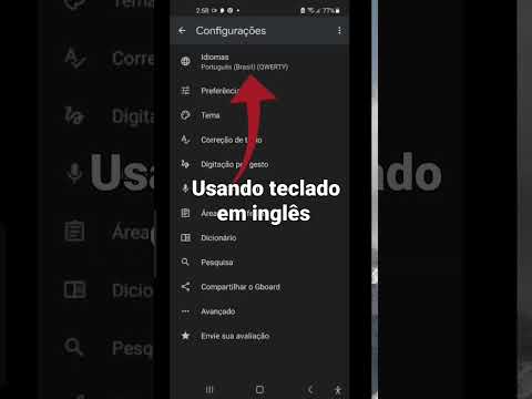 usando teclado em inglês e português