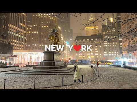 [4K] 🇺🇸 Snowy Night Stroll in Central Park & 5th Ave, NYC ⛄❄️ | Jan 2026
