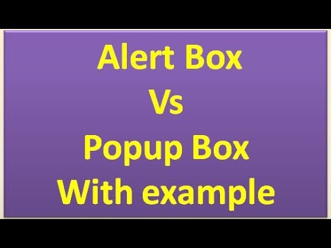 Difference Between Alert Box and Popup Box