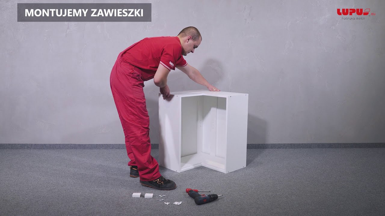 Jak złożyć szafkę narożną wiszącą UNO 60 Instrukcja Montażu - Lupus Fabryka Mebli