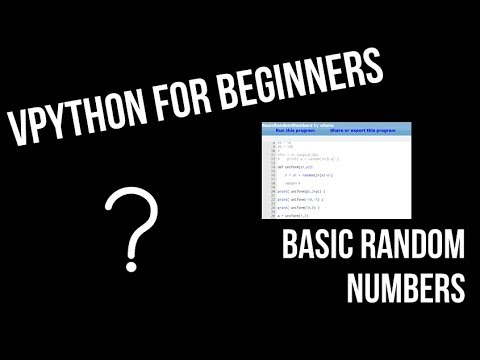 Vpython For Beginners 5 Basic Random Numbers