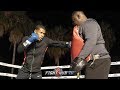 DEVIN HANEY THROWING BRUTAL SHOTS TO THE BODY DURING WORKOUT FOR 1ST TITLE DEFENSE