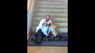 Marshall with Dr. Schwatz, The Vet Who Saved Him