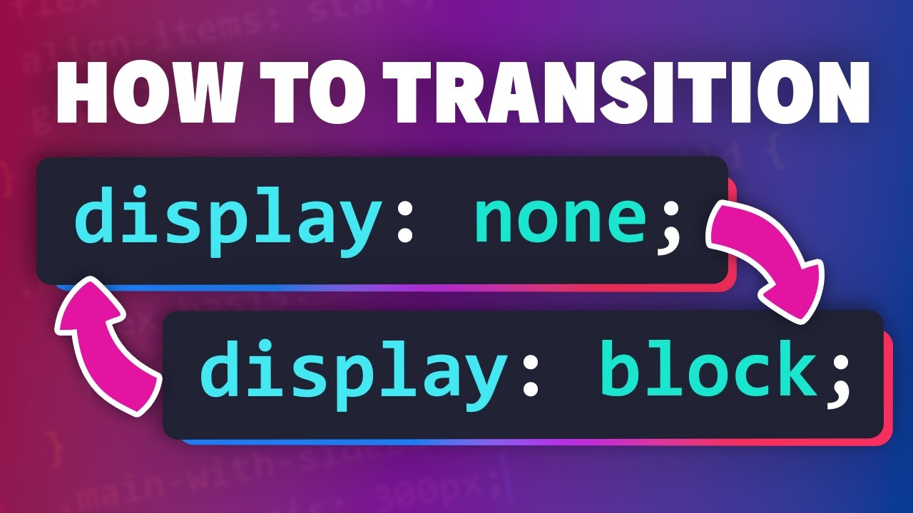 Transition to and from display: none