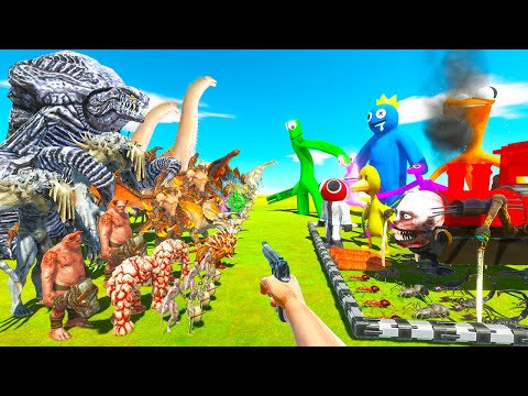 Giant Invertebrates & Rainbow Friends vs Fantasy & Dinosaurs - Animal Revolt Battle Simulator