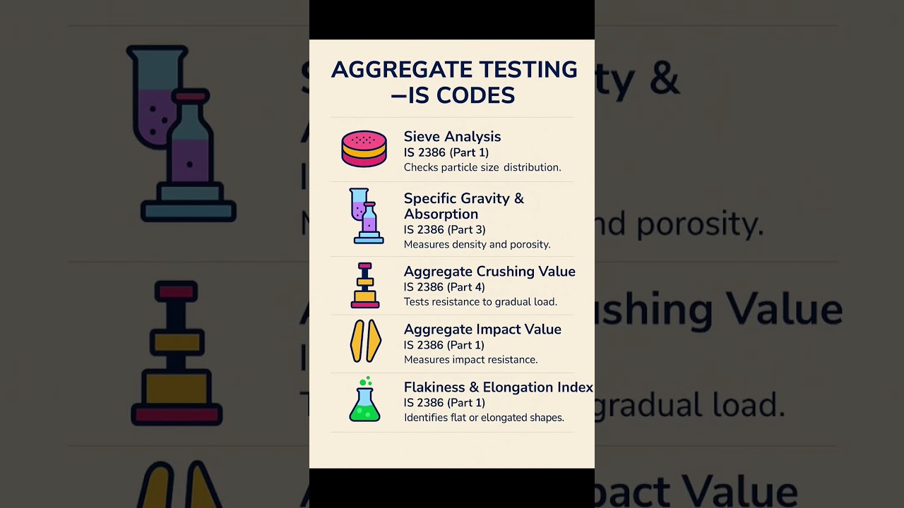 Civil Engineering Basic Knowledge | #Aggregate #Testing IS Code | #Shorts