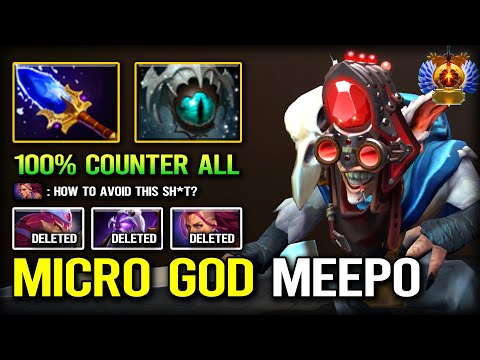 INSANE MICRO GOD MID MEEPO With Aghs Scepter + Eye Of Skadi Build 100% hard Counter All OPPS DotA 2
