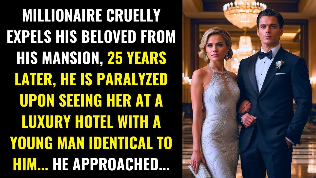 MILLIONAIRE EXPELS HIS LOVER; 25 YEARS LATER, HE'S SHOCKED TO SEE HER WITH A YOUNG MAN IDENTICAL...