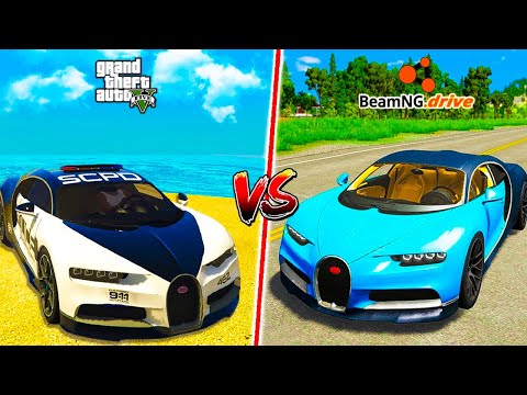 GTA 5 POLICE BUGATTI VS BEAMNG BUGATTI  WHICH IS BEST