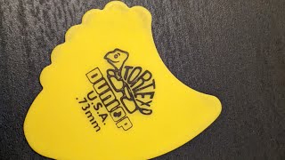 Video thumbnail for Jim Dunlop Fin 0.73mm Tortex guitar pick review -A New Experience! by earthsteward9 Guitar Pick Reviews