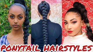 SLEEK PONYTAIL HAIRSTYLES AND EDGES COMPILATION