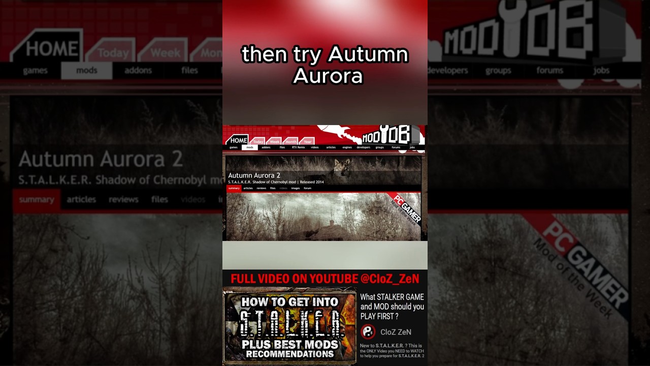 Best MOD for STALKER Shadow Of Chernobyl : Autumn Aurora (Vanilla Friendly)