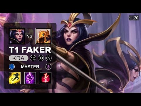 T1 Faker LeBlanc Mid vs Azir - EUW Master   Season 11 Patch 11 20
