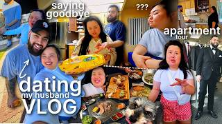 VLOG ― saying goodbye, apartment tour, food dates w/ husband, caught in a rain storm, tux shopping!