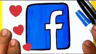 Como desenhar o LOGO DO FACEBOOK fácil e bonito / Desenhos bonitos - Desenho para Desenhar