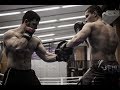 TWO MUSCLE MONSTERS FIGHTING, ARMWRESTLING AND FLEXING
