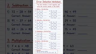 Error Detection Worksheet | Find the Mistakes