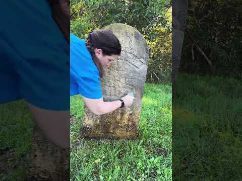 ASMR Cleaning #gravegeeks #hauntedgraves #cemetery #grave #gravesite #gravestone #headstonecleaner