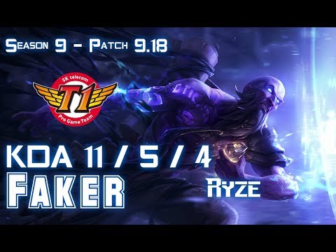 SKT T1 Faker RYZE vs KARMA Mid - Patch 9.18 KR Ranked