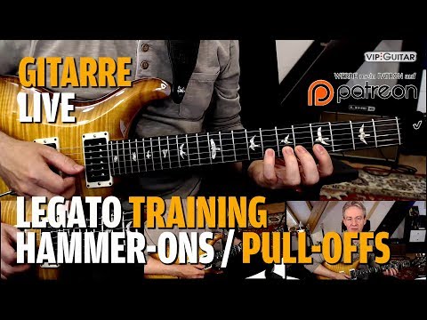 Gitarre Lernen - Legato Training Teil.4 "Kombination Hammer-On / Pull Off"