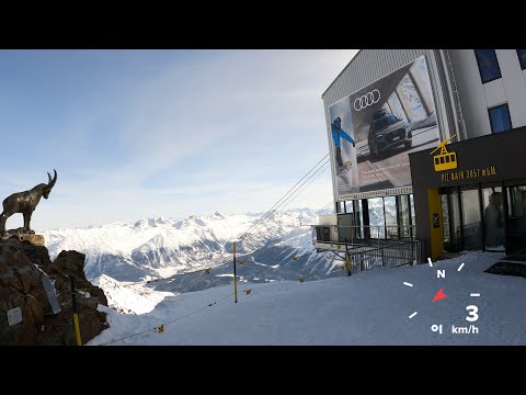 Piz Nair 3057m: Descent from the highest point in Corviglia area of St.Moritz (Slope #16)