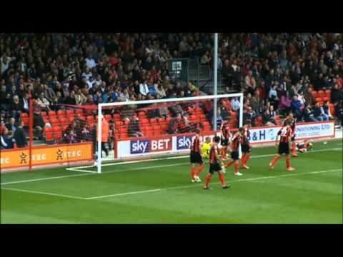 Neal Bishop's goal for Blackpool at Bournemouth last season