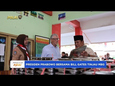 PRESIDEN PRABOWO BERSAMA BILL GATES TINJAU MAKAN BERGIZI GRATIS DI SD JATI 03 JAKARTA TIMUR