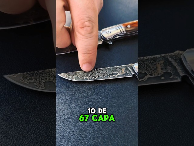 Vídeo relacionado con DELLINGER Tanto Obsidian & Damast Navaja y navaja plegable de acero de damasco para exteriores, hoja de 9 cm