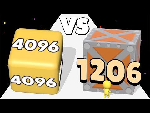 PUSH HARDER /vs 2048 CUBE RUN ∞ Satisfying ASMR Gameplay Android iOS • Runner Math Games