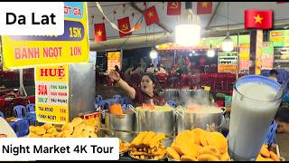 Dalat Night Market | 4K Walking Tour | Vietnam 🇻🇳
