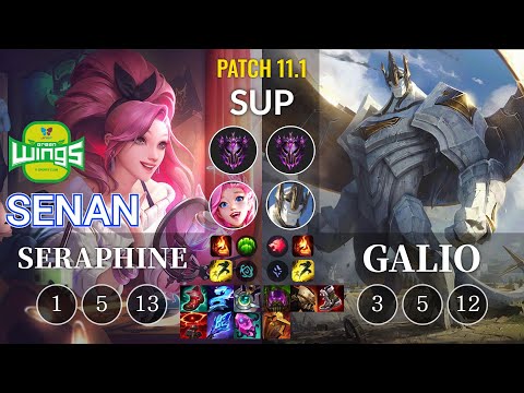 JAG Senan Seraphine vs Galio Sup - KR Patch 11.1