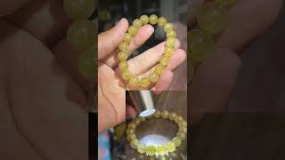 Vòng Tay Phong Thủy Đá Thạch Anh Tóc Vàng Tự Nhiên 11mm Vàng Đậm Đẹp