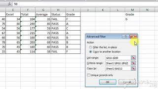 MS-Excel Advanced Filters | Excel Advanced Filter Function Tutorial  in hindi