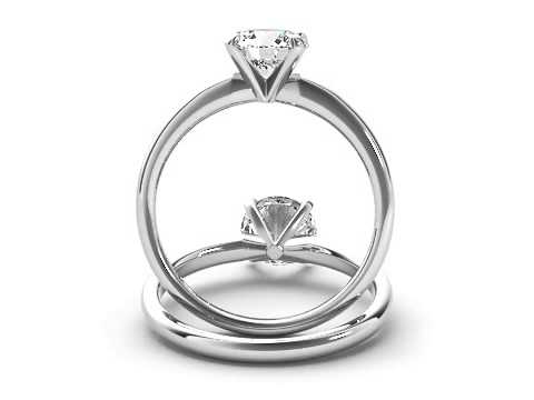 1ct TDW Round Diamond Solitaire Engagement Ring in 14k White Gold