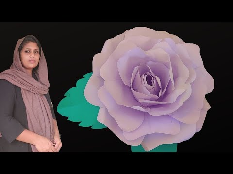 large pape rose flower | paper craft | nadha husains | nadeera